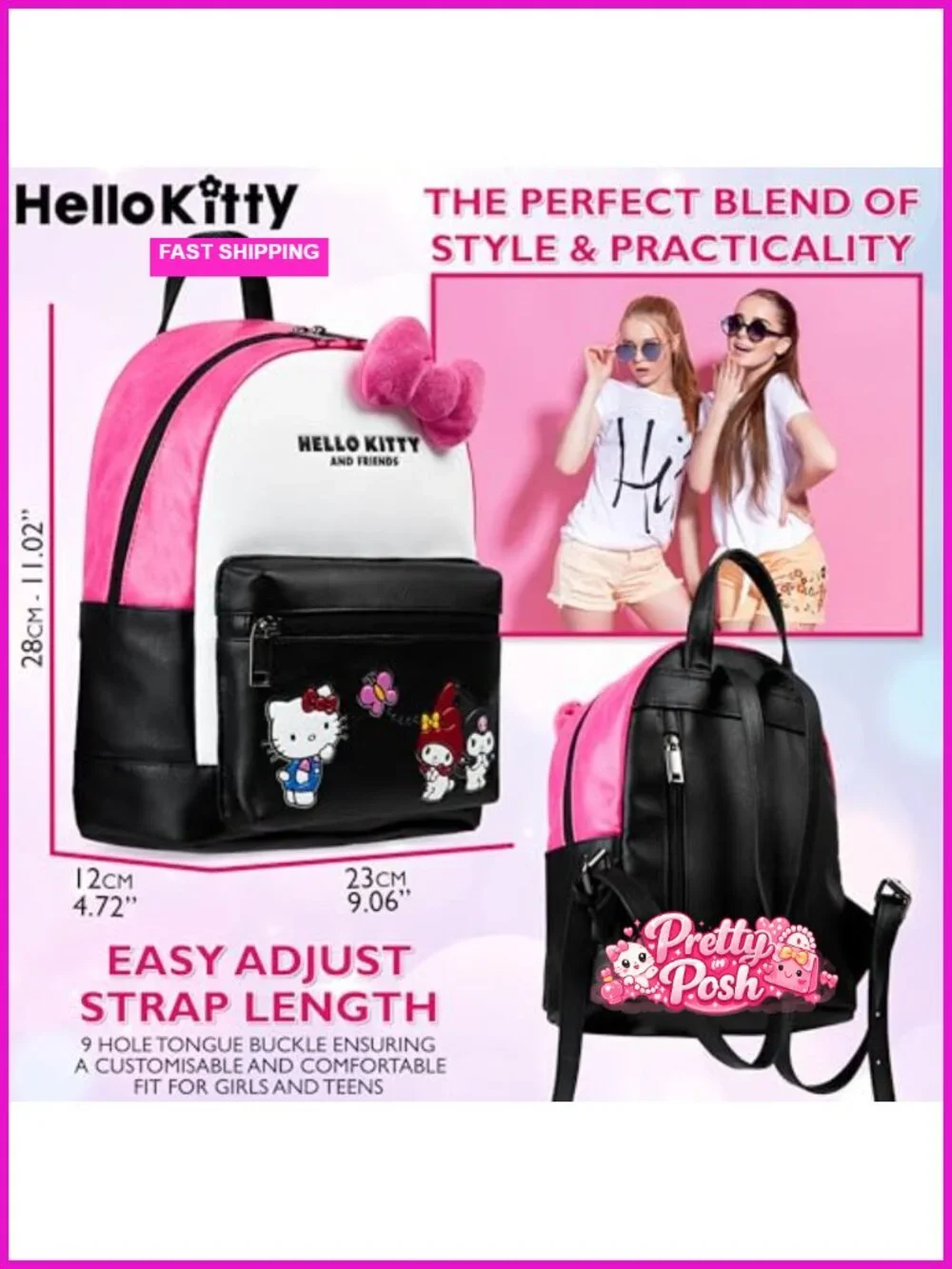 Faux Leather Daypack Backpack with Adjustable Straps, Spacious & Lightweight